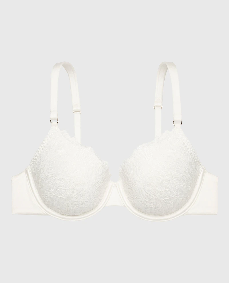 Lightly Lined Full Coverage Lace Bra Ivory