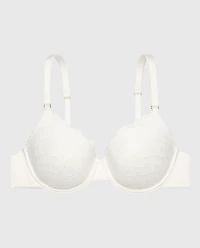 Lightly Lined Full Coverage Lace Bra Ivory