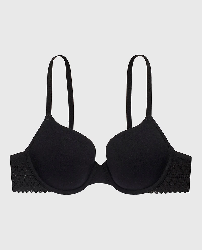 Lightly Lined Demi Bra Tuxedo Black