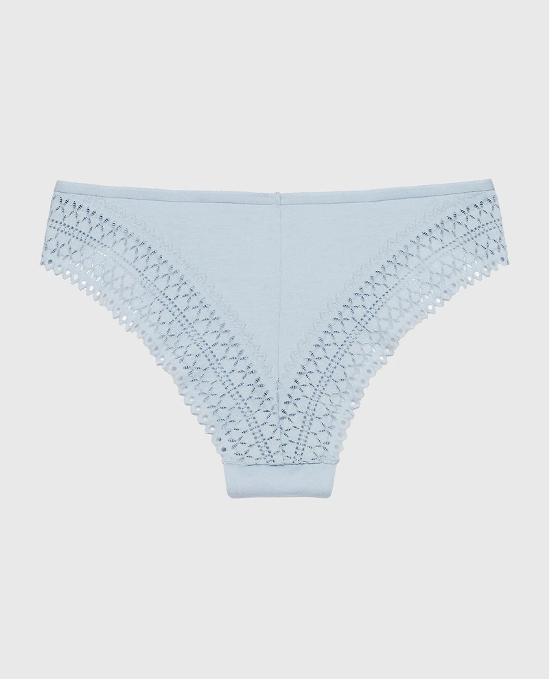 Cheeky Panty with Lace Trim Subdued Blue