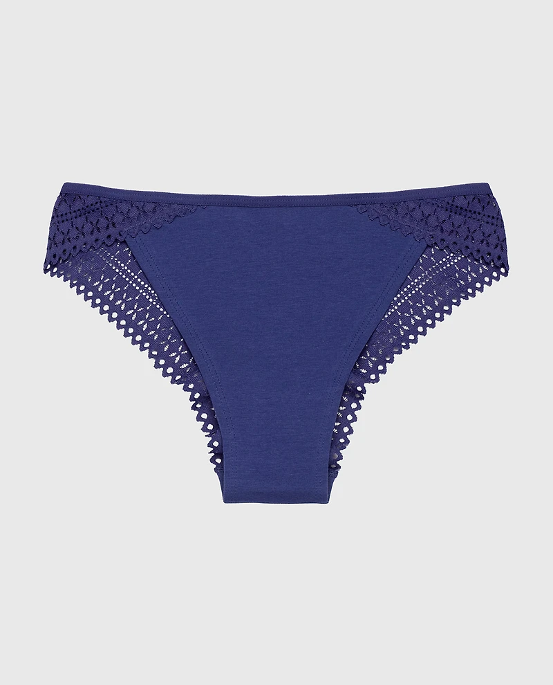 Cheeky Panty with Lace Trim Dusk Blue