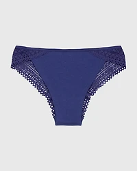 Cheeky Panty with Lace Trim Dusk Blue
