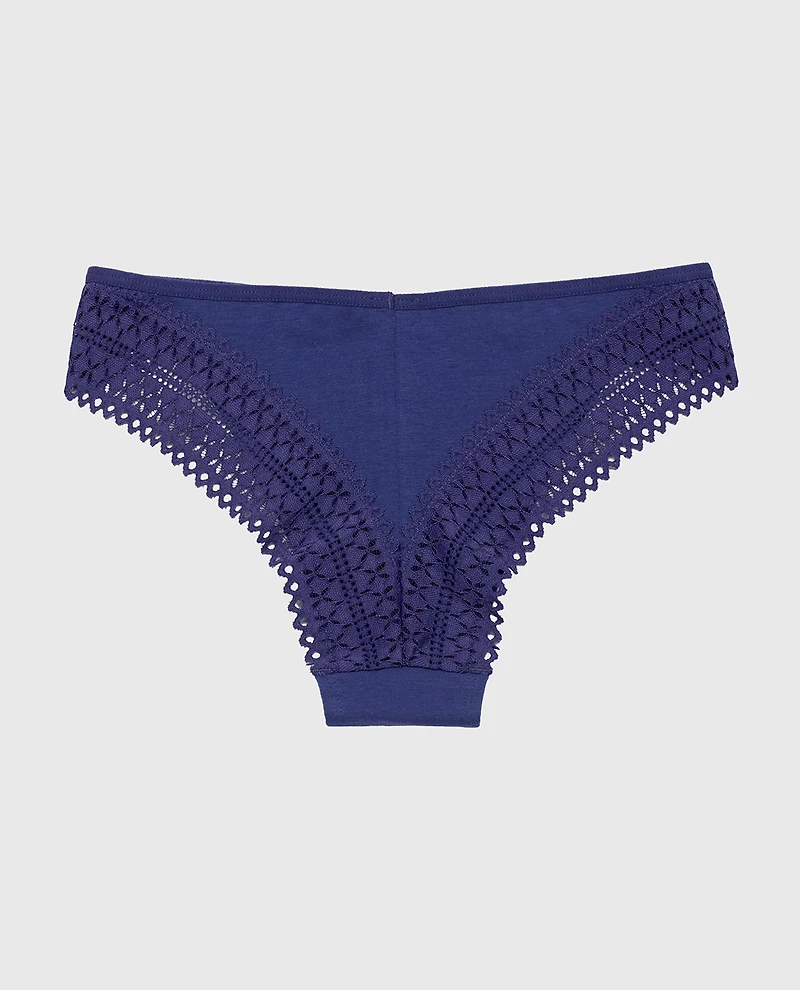 Cheeky Panty with Lace Trim Dusk Blue