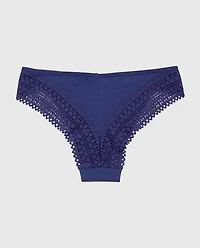 Cheeky Panty with Lace Trim Dusk Blue