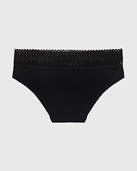 Hipster Panty with Lace Trim Tuxedo Black