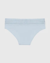 Hipster Panty with Lace Trim Subdued Blue