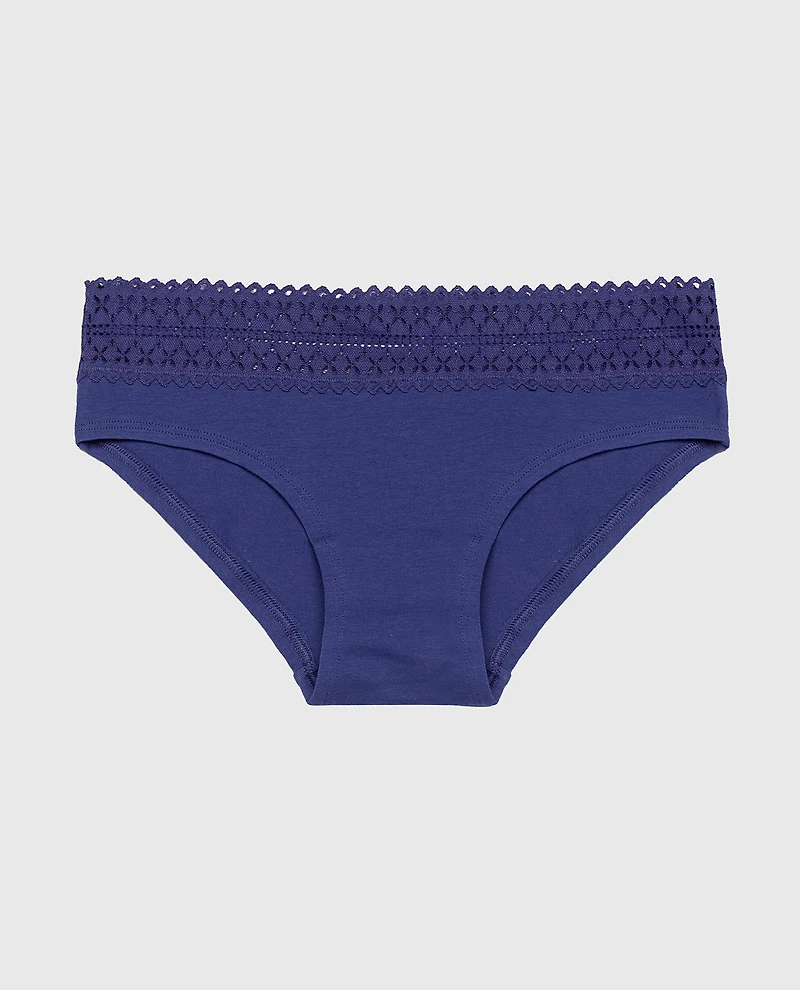 Hipster Panty with Lace Trim Dusk Blue