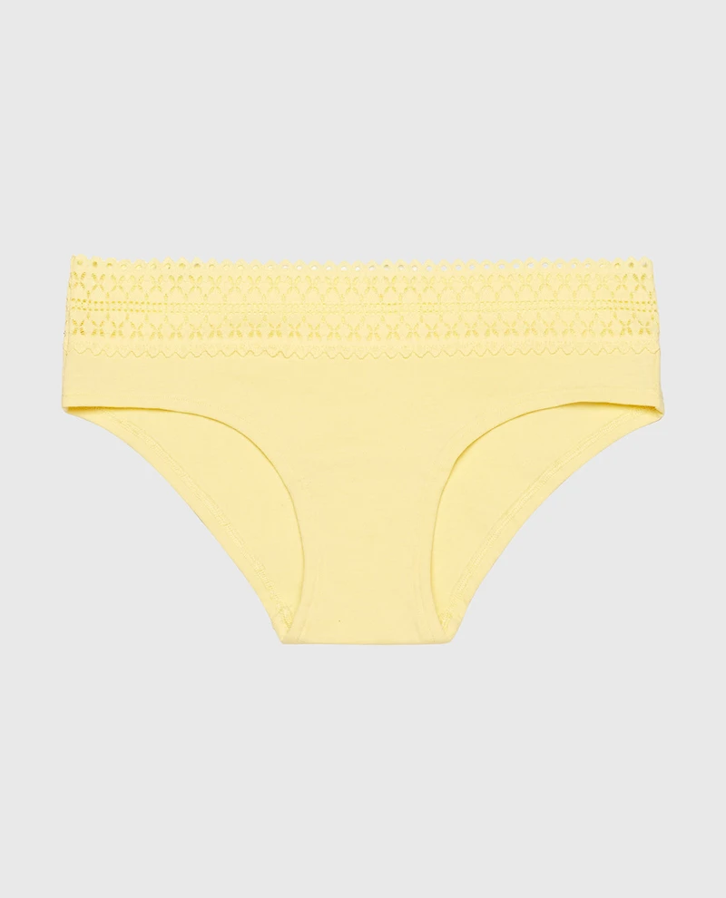 Hipster Panty with Lace Trim Mellow Yellow