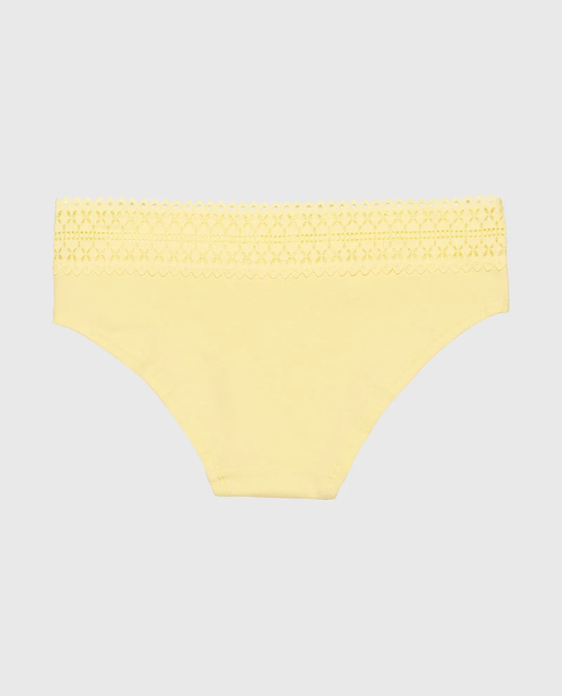 Hipster Panty with Lace Trim Mellow Yellow