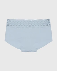 Boyshort Panty with Lace Trim Subdued Blue