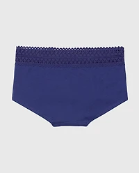 Boyshort Panty with Lace Trim Dusk Blue