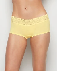Boyshort Panty with Lace Trim Mellow Yellow