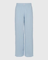 Pantalon de nuit texturé bleu tamisé