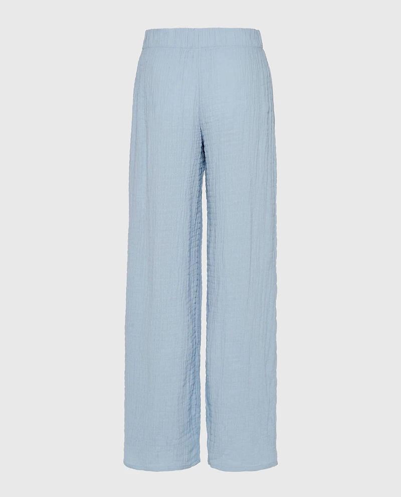 Textured Pajama Pants Subdued Blue