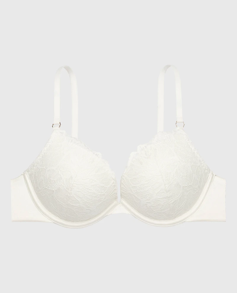 Up 2 Cup Lace Push Bra Ivory