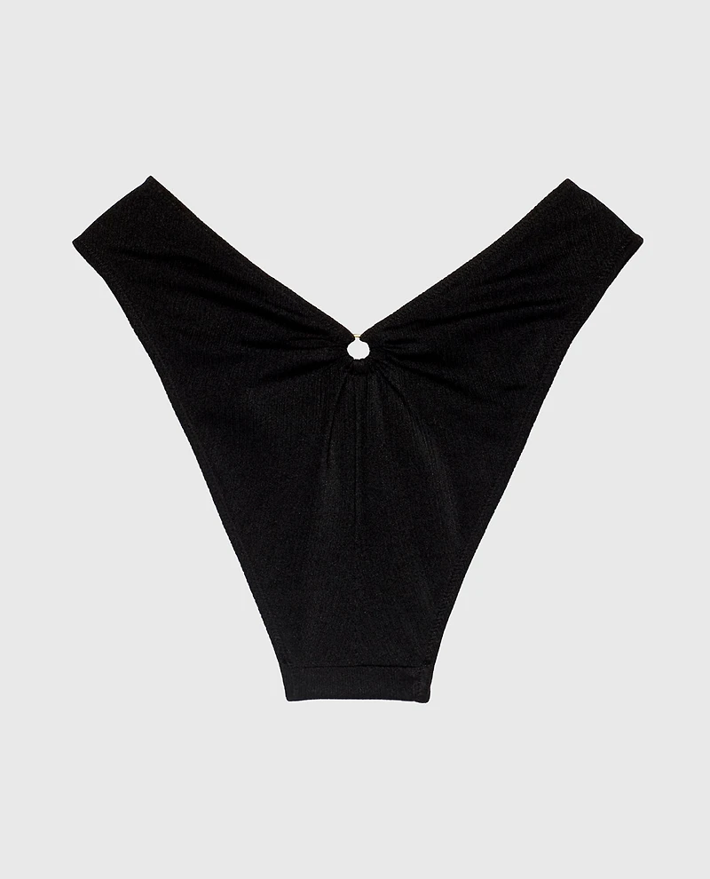 Culotte Cheeky à jambe échancrée smoking noir