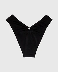 Culotte Cheeky à jambe échancrée smoking noir