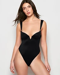 Demi Push Up Bodysuit Tuxedo Black