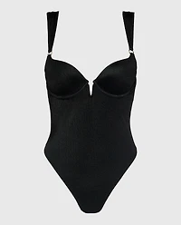 Demi Push Up Bodysuit Tuxedo Black