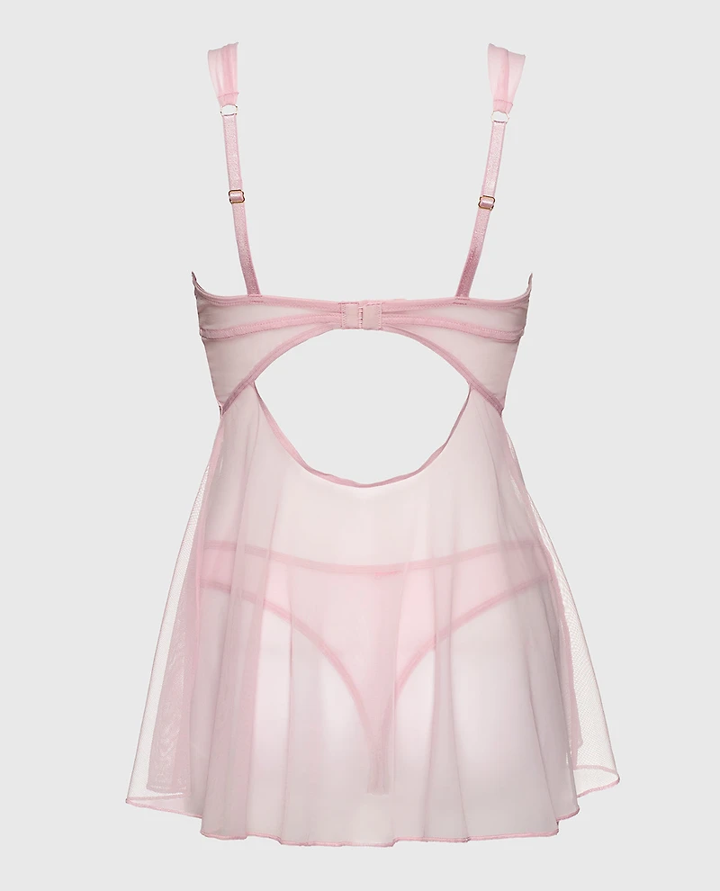 Unlined Shimmer Babydoll Iced Lilac
