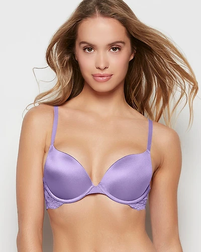 Push Up Bra with Lace Wing Paisley Purple