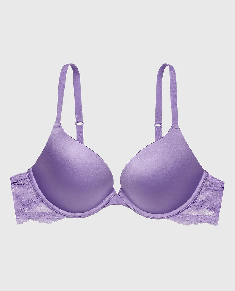 Push Up Bra with Lace Wing Paisley Purple