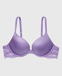 Push Up Bra with Lace Wing Paisley Purple