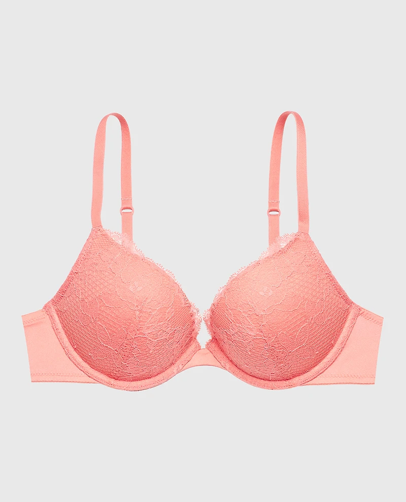 Lace Push Up Bra Peach Fizz