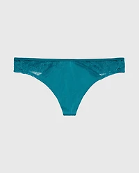 Thong Panty with Lace Micro Trim Exotic Nights