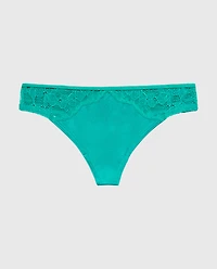 Thong Panty With Lace Micro Trim Dynasty Green