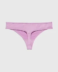 Thong Panty With Lace Micro Trim Regal Orchid