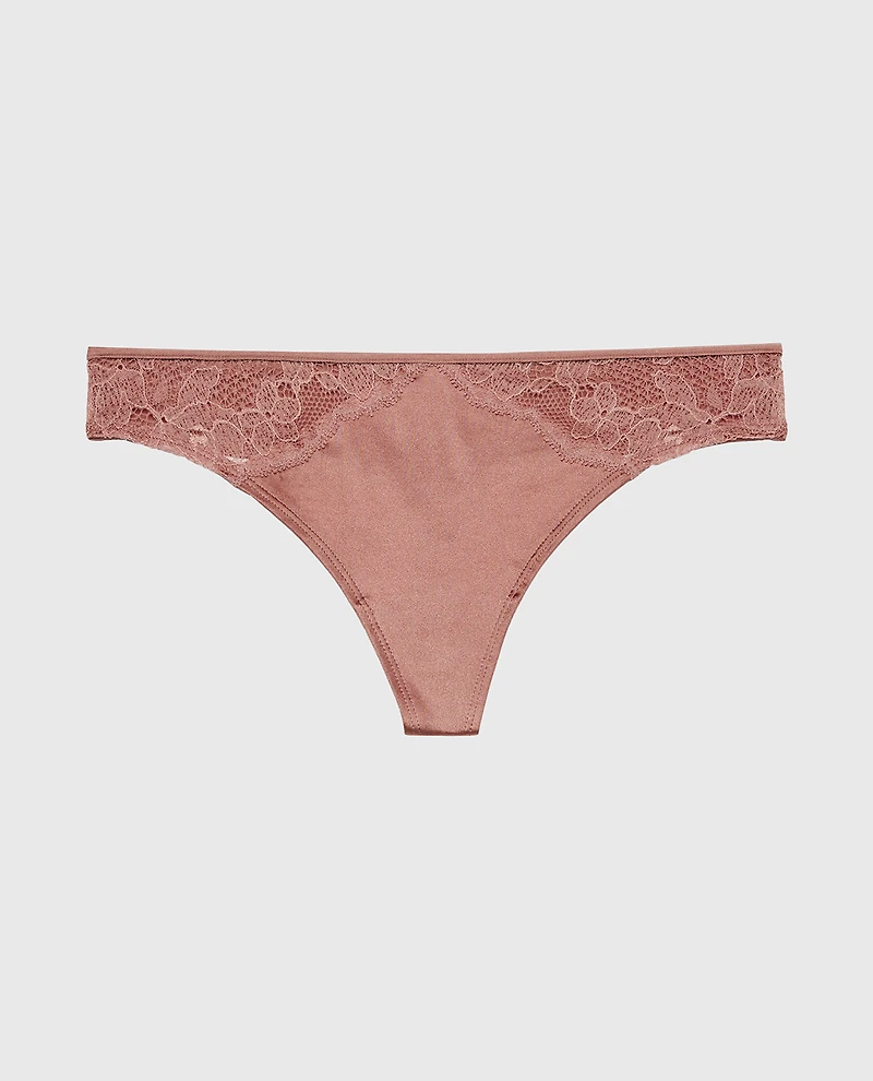Thong Panty With Lace Micro Trim Deer