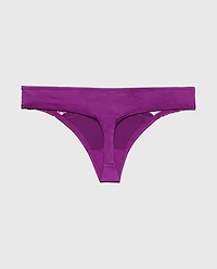 Thong Panty With Lace Micro Trim Sparkling Grape