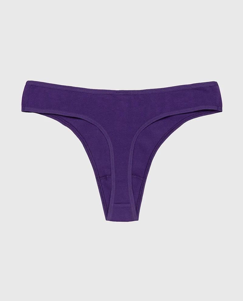 Cotton Thong Panty Petunia Purple