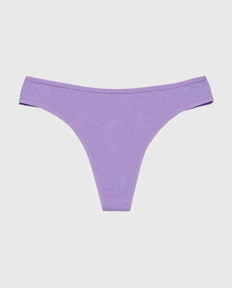 Cotton Thong Panty Paisley Purple