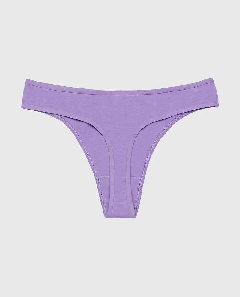 Cotton Thong Panty Paisley Purple