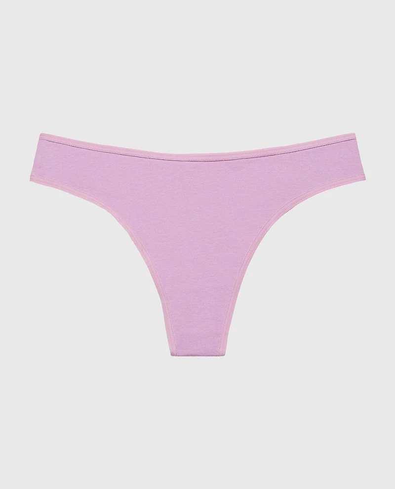Tanga en coton orchidée royale