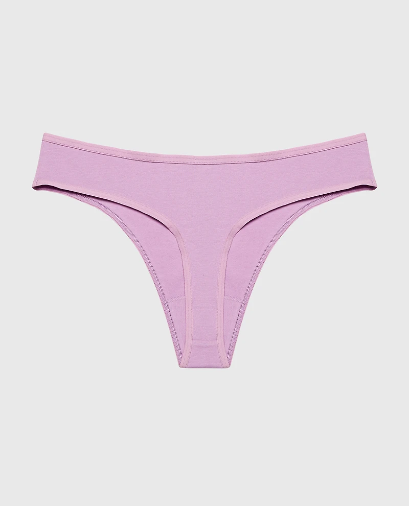 Tanga en coton orchidée royale