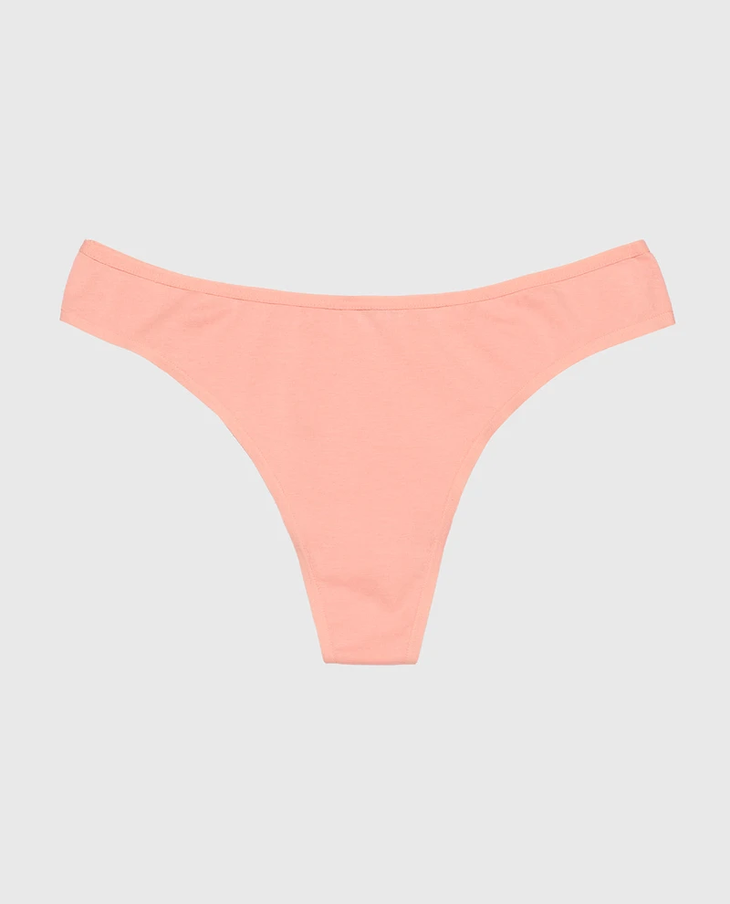 Cotton Thong Panty Peach Fizz