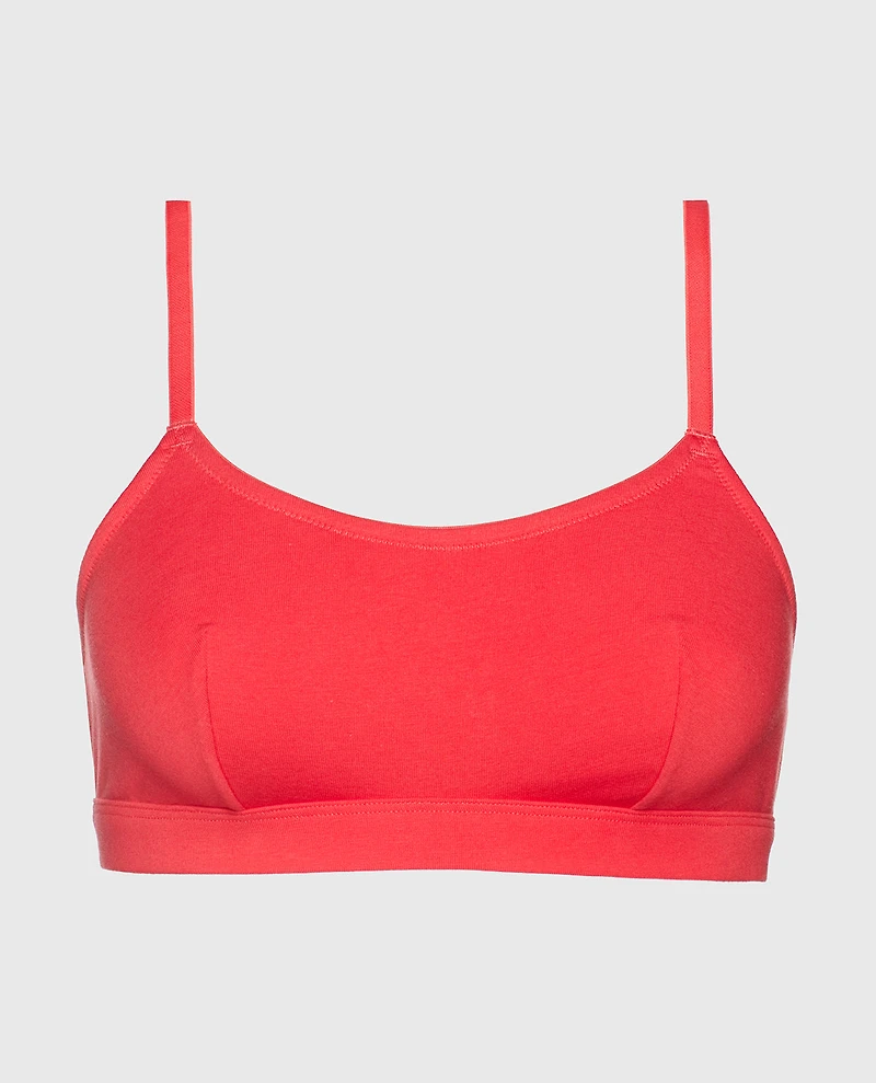 Cotton Scoop Bralette Tart Berry