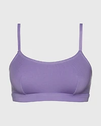 Cotton Scoop Bralette Paisley Purple