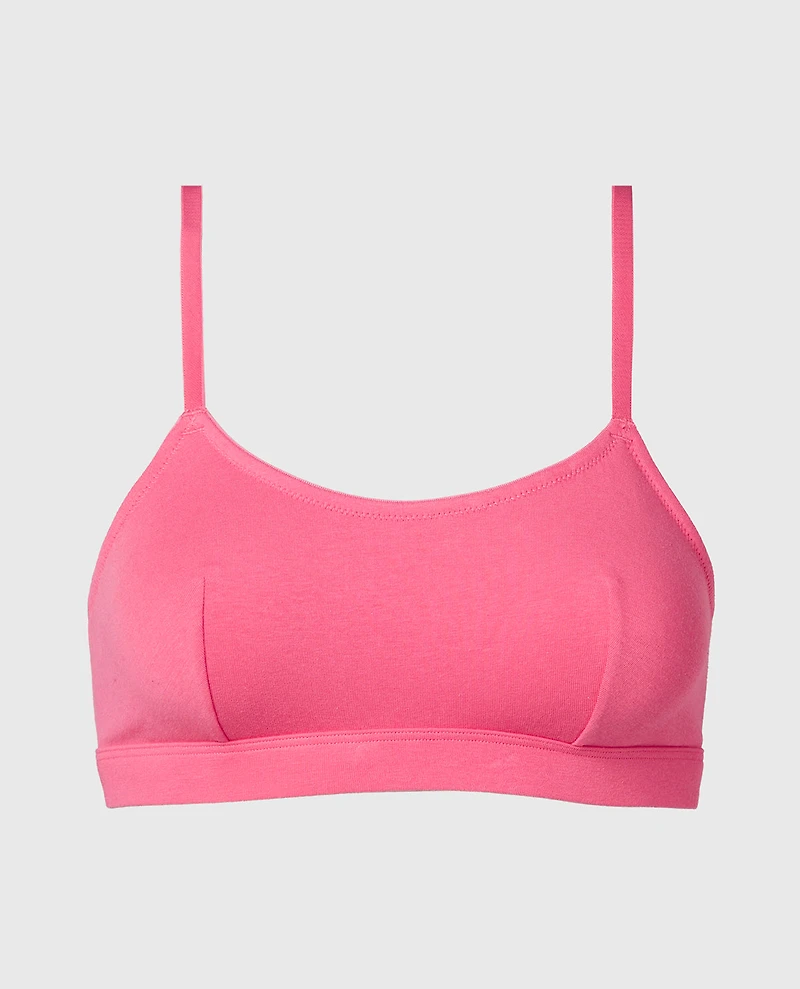 Cotton Scoop Bralette Hot Pink