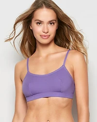 Cotton Scoop Bralette Paisley Purple