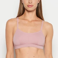 Cotton Scoop Bralette Sheer Mauve