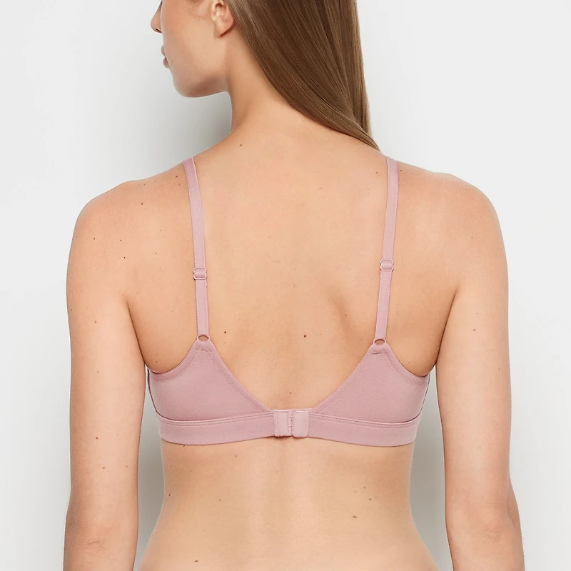 Cotton Scoop Bralette Sheer Mauve