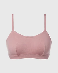 Cotton Scoop Bralette Sheer Mauve
