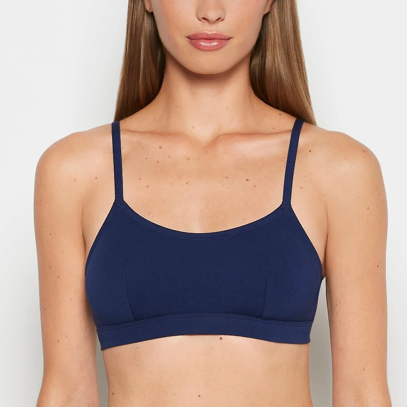 Cotton Scoop Bralette Ocean Cavern