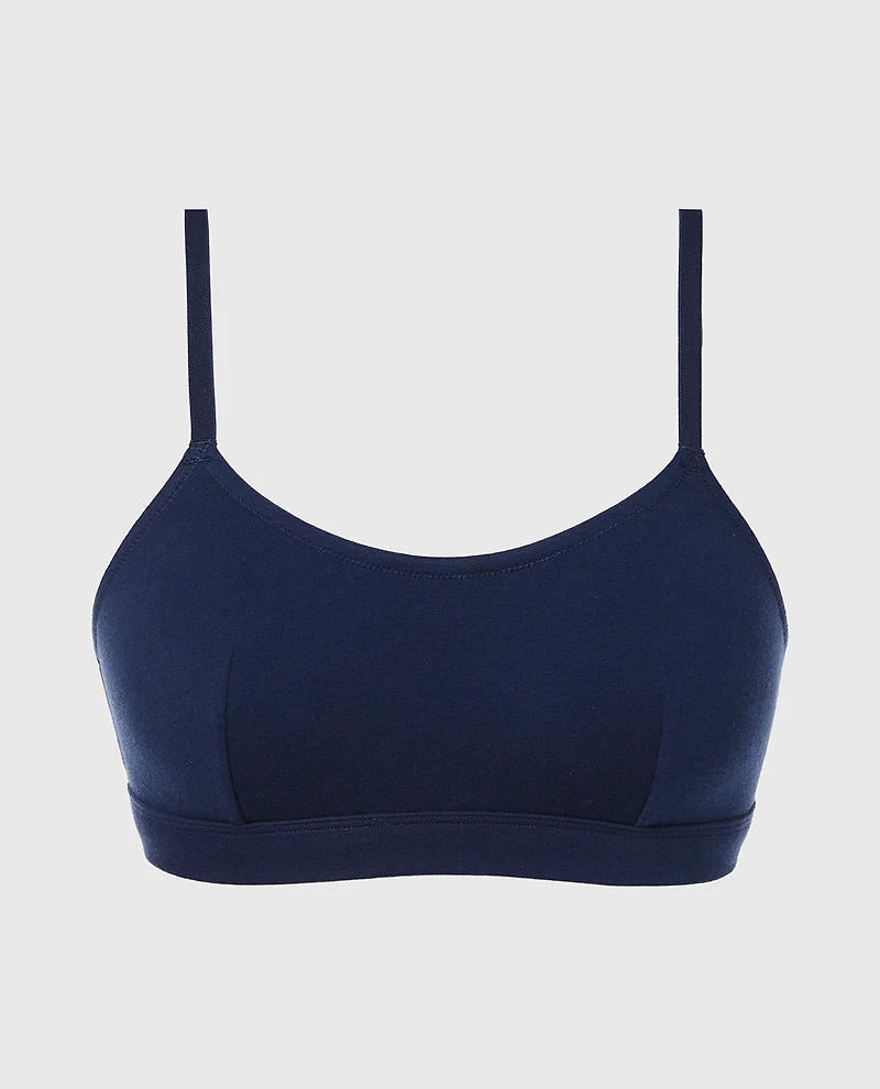 Cotton Scoop Bralette Ocean Cavern