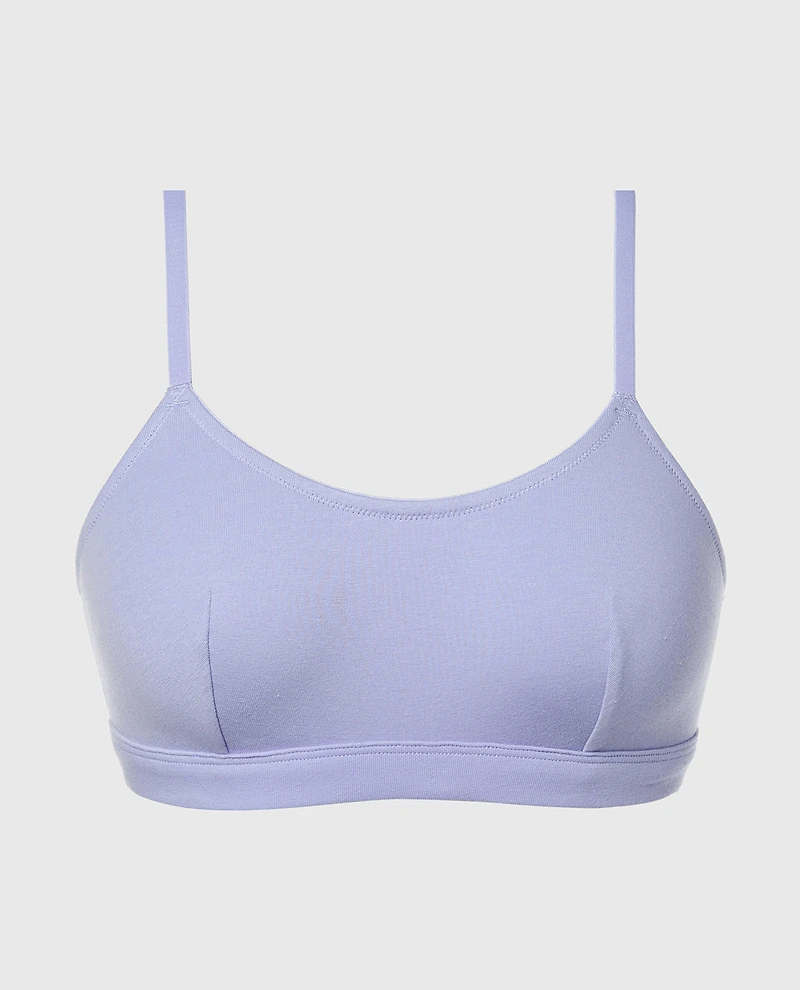 Cotton Scoop Bralette Periwinkle Dream