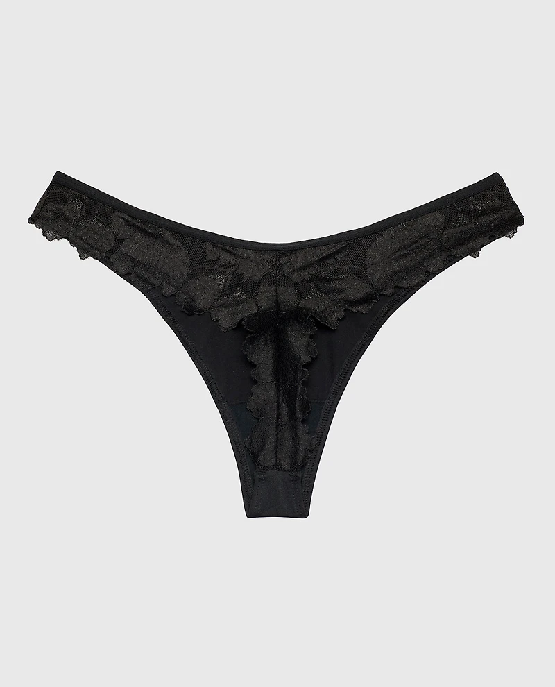 Diva Thong Panty Tuxedo Black